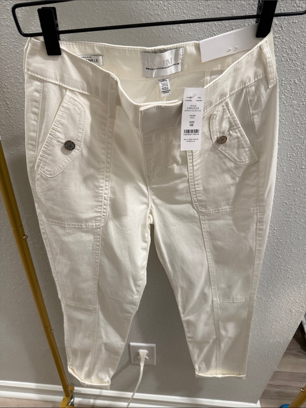 White Utility Pocket Cropped Pants